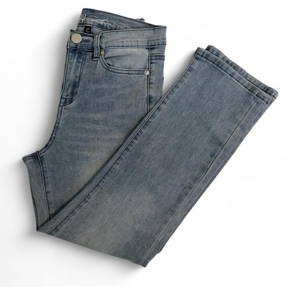 Diane Gilman DG2 Women Blue Grey Straight Leg Petite Denim Jeans 2P